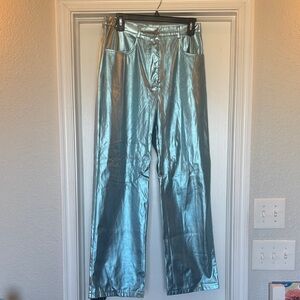 Metallic Blue Pants